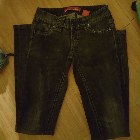 Zana Di Juniors Black Jeans Size 0 Low Rise Skinny Denim Pants - Picture 1 of 4